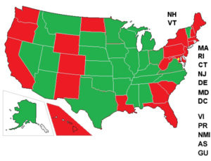 On this map, Green states indicate states that will recognize an Illinois concealed carry permit